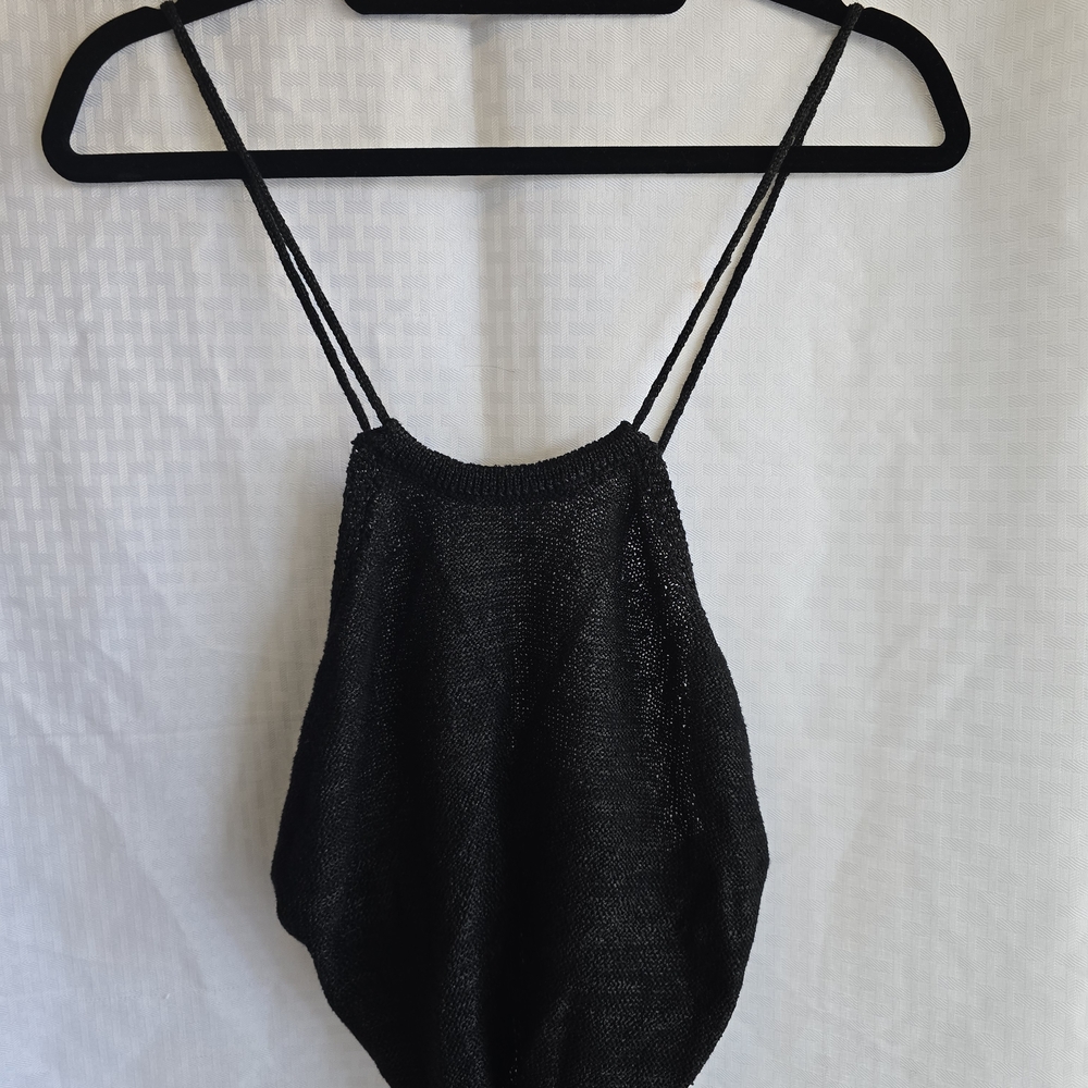 Black Strappy Knit Top